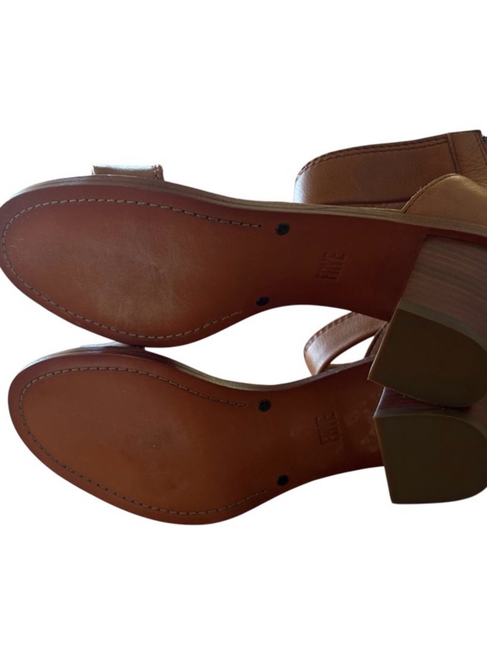 Frye Brielle Cognac Back Zip Ankle
Heel Sandals - Picture 5 of 7
